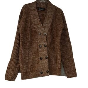 Belati girls sz 10 designer brown sweater oversized buttons winter cozy fall fun